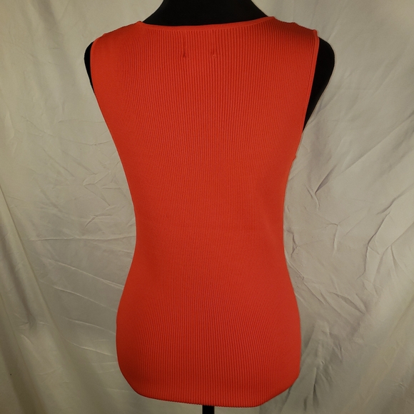 Ruby Rd. Coral Embellished Ribbed Tank - M - Picture 4 of 5